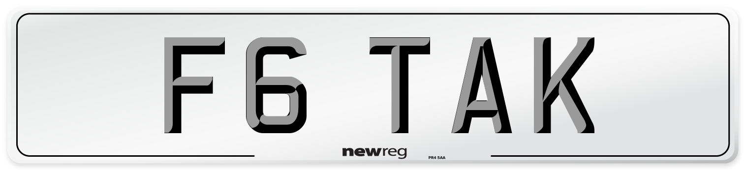 F6 TAK Number Plate from New Reg